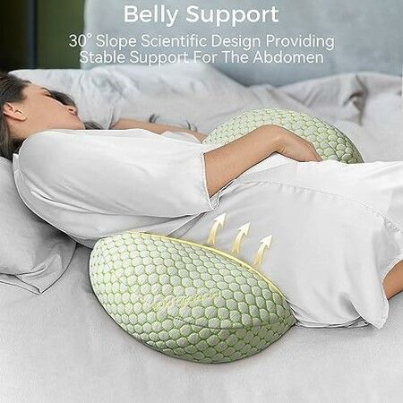 Pregnancy Pillow for Sleeping Body   Maternity  Wedge, Detachable and Adjustable Double-Sided with Pillow Cover Support for Pregnancy Belly Back Support