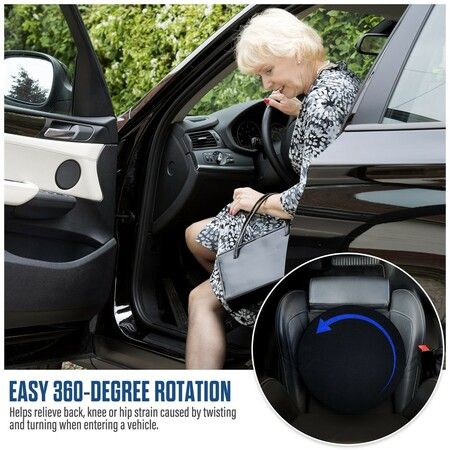 360 Degree Rotating Car Pillow Large Swivel Chair Pad Hard Foam Spinner Seat Cushion for Stool Chair, Car 40*40*6CM