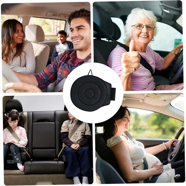 360 Rotating Seat Cushion Automobile Car, Swivel Seat Cushion for Car for Elderly Non Slip, Memory Foam, Ergonomic Design (Black)