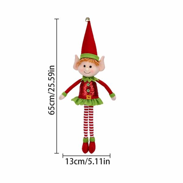 65cm Christmas Elf Behaving Badly Plush Toy Novelty Long Bendy Naughty Christmas Doll Color Red