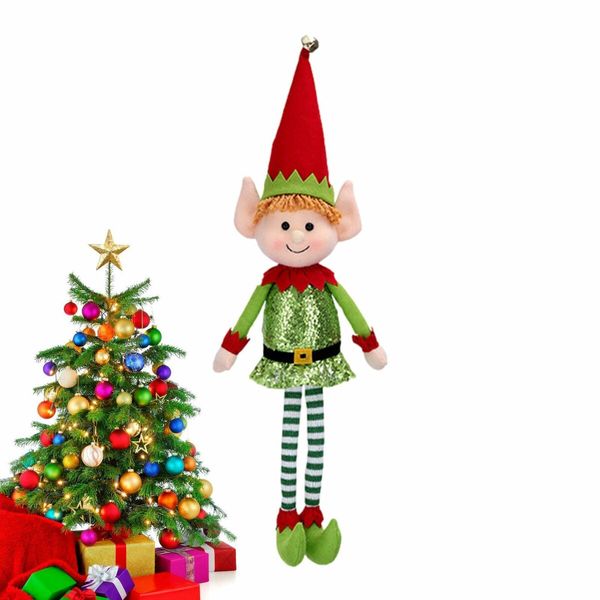 65cm Christmas Elf Behaving Badly Plush Toy Novelty Long Bendy Naughty Christmas Doll Color Green