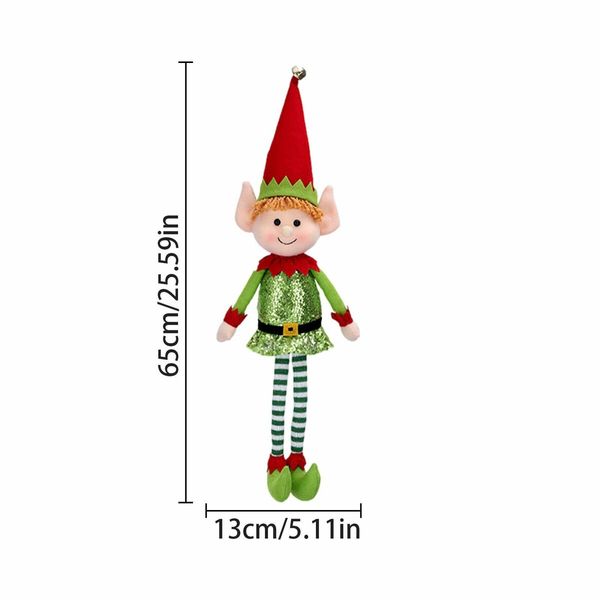 65cm Christmas Elf Behaving Badly Plush Toy Novelty Long Bendy Naughty Christmas Doll Color Green