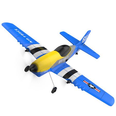 Remote Control Airplane Mustang Fighter Toys, 2.4GHz Smart Gyro Stabilizer RTF Glider Aircraft Plane, Easy to Fly for Kids Beginners