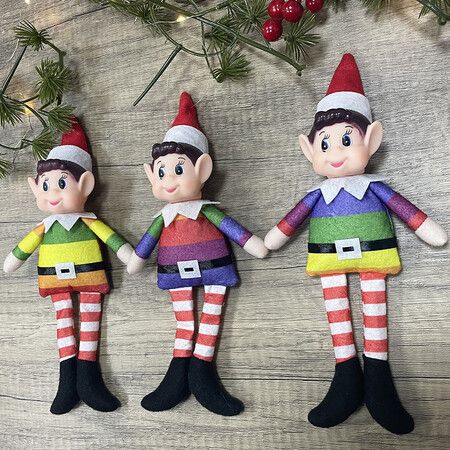 23CM Christmas Elf Male Doll Elves Santa Decorations Red Noel Gifts Christmas Dolls Clothes Color Random