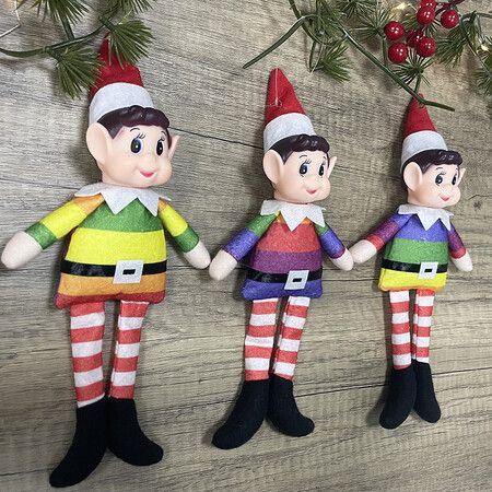 23CM Christmas Elf Male Doll Elves Santa Decorations Red Noel Gifts Christmas Dolls Clothes Color Random