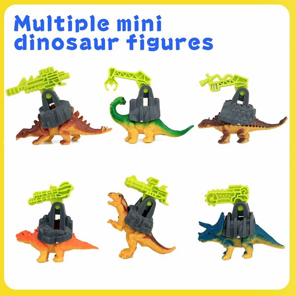 Storage Carrier Toys Playset with Mini Dinos Figures and Vehicle Dinos Toy for Kids Gift for Birthday Christmas