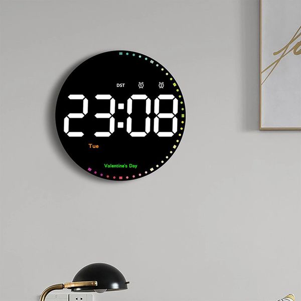 10inch Extra Large Hanging Clock with Remote Control Day and Date for Elderly Clear Display USB Powered Digital Calendar Alarm Clock Dementia Alzheimers Clock