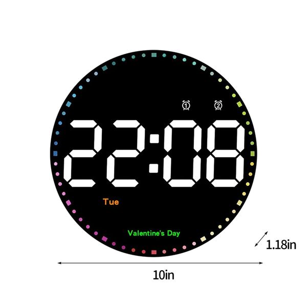 10inch Extra Large Hanging Clock with Remote Control Day and Date for Elderly Clear Display USB Powered Digital Calendar Alarm Clock Dementia Alzheimers Clock