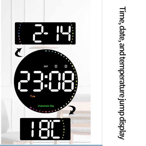 10inch Extra Large Hanging Clock with Remote Control Day and Date for Elderly Clear Display USB Powered Digital Calendar Alarm Clock Dementia Alzheimers Clock