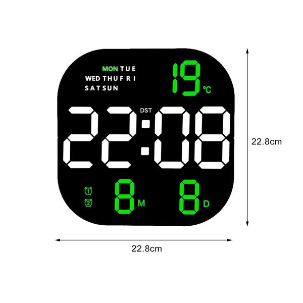 Extra Large Hanging Clock with Remote Control Day and Date for Elderly Clear Display USB Powered Digital Calendar Alarm Clock Dementia Alzheimers Clock