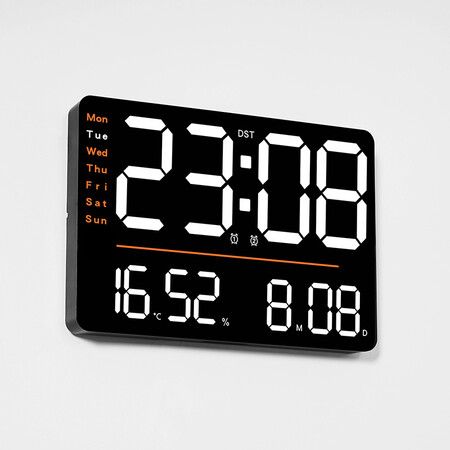 Extra Large Hanging Clock with Remote Control Day and Date for Elderly Clear Display USB Powered Digital Calendar Alarm Clock Dementia Alzheimers Clock