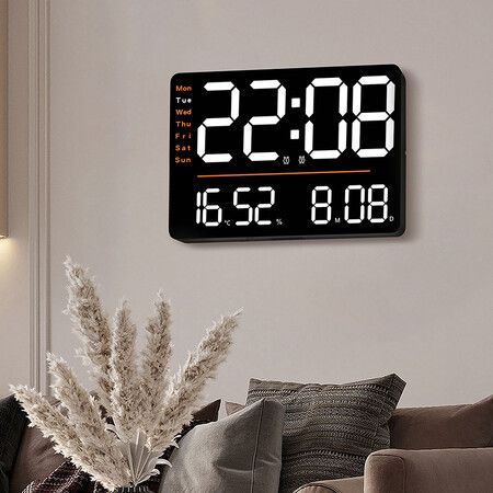 Extra Large Hanging Clock with Remote Control Day and Date for Elderly Clear Display USB Powered Digital Calendar Alarm Clock Dementia Alzheimers Clock