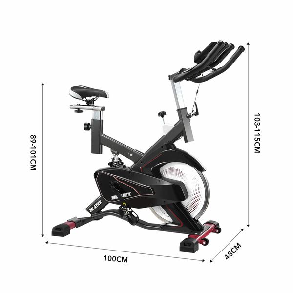 Home Gym Exercise Bike Commercial Stationary Spin Bicycle Pedal Exerciser Fitness Workout Equipment Indoor Cycling Machine LCD Adjustable Resistance