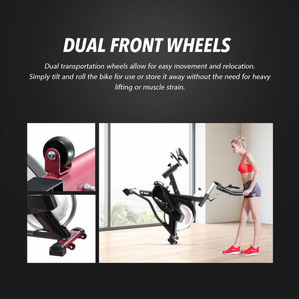 Home Gym Exercise Bike Commercial Stationary Spin Bicycle Pedal Exerciser Fitness Workout Equipment Indoor Cycling Machine LCD Adjustable Resistance