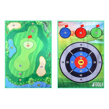 Golf Chipping Game, Golf Game with Golf Hitting Mat and Other Golf Accessories Indoor Outdoor Games for Kids Home Backyard Office