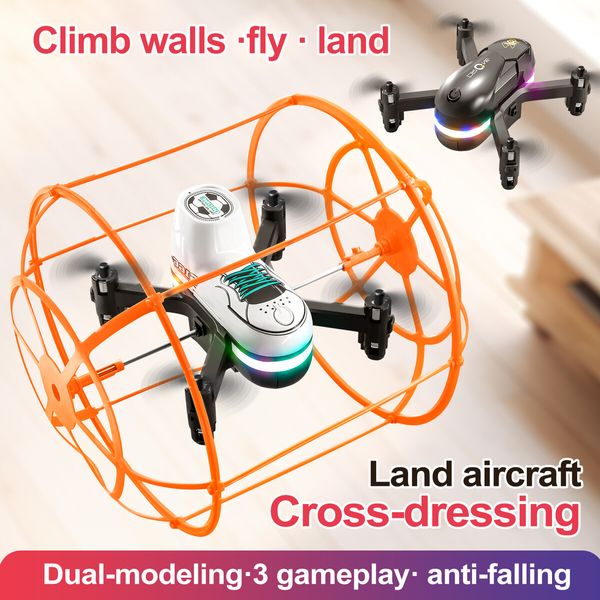 New Mini Drone With Light Climb Wall Toy Remote Control Helicopter Rc Plane Dron Quadcopter RC Toys Boys Gift For Kids