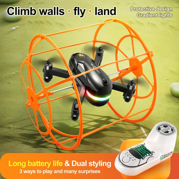 New Mini Drone With Light Climb Wall Toy Remote Control Helicopter Rc Plane Dron Quadcopter RC Toys Boys Gift For Kids