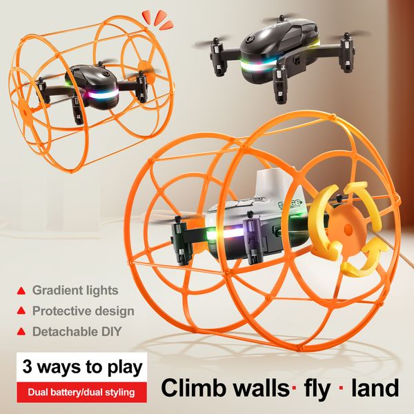 New Mini Drone With Light Climb Wall Toy Remote Control Helicopter Rc Plane Dron Quadcopter RC Toys Boys Gift For Kids