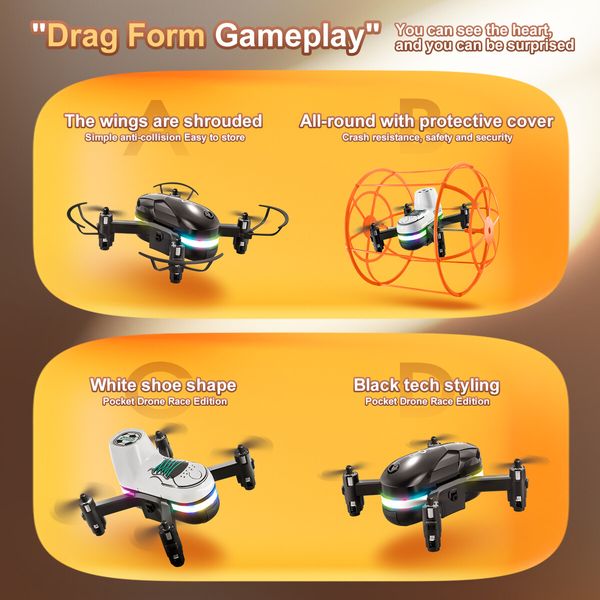 New Mini Drone With Light Climb Wall Toy Remote Control Helicopter Rc Plane Dron Quadcopter RC Toys Boys Gift For Kids