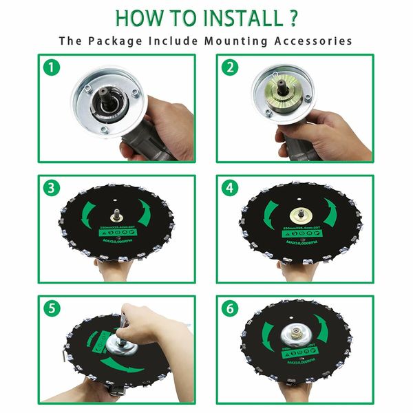 Chainsaw Tooth Brush Cutter Blade,23cm Brush Blades with Saw Chain Cutter for Trimmer,Weed Eater