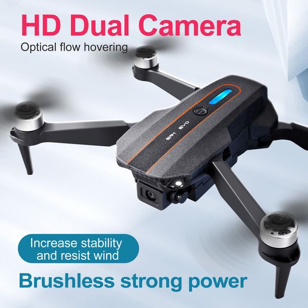 4K HD Dual Camera EVO Drone Obstacle Avoidance Aircraft 5G Wifi FPV Folding Brushless Wide Angle Aerial Photo RC Quadcopter Color Grey