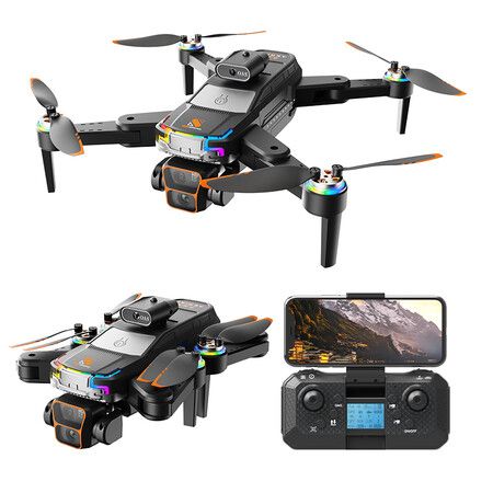 4K HD Dual Camera RC Drone 2.4G WIFI FPV 15mins Flight Time Brushless Foldable Quadcopter RTF Color Black