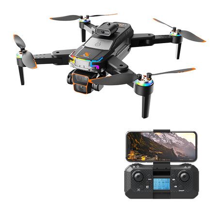 4K HD Dual Camera RC Drone 2.4G WIFI FPV 15mins Flight Time Brushless Foldable Quadcopter RTF Color Black