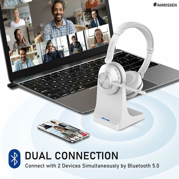 Wireless Bluetooth Headset with Microphone Noise Cancelling Talktime with USB Dongle for PC/Computer/Laptop/Cell Phones