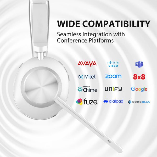 Wireless Bluetooth Headset with Microphone Noise Cancelling Talktime with USB Dongle for PC/Computer/Laptop/Cell Phones