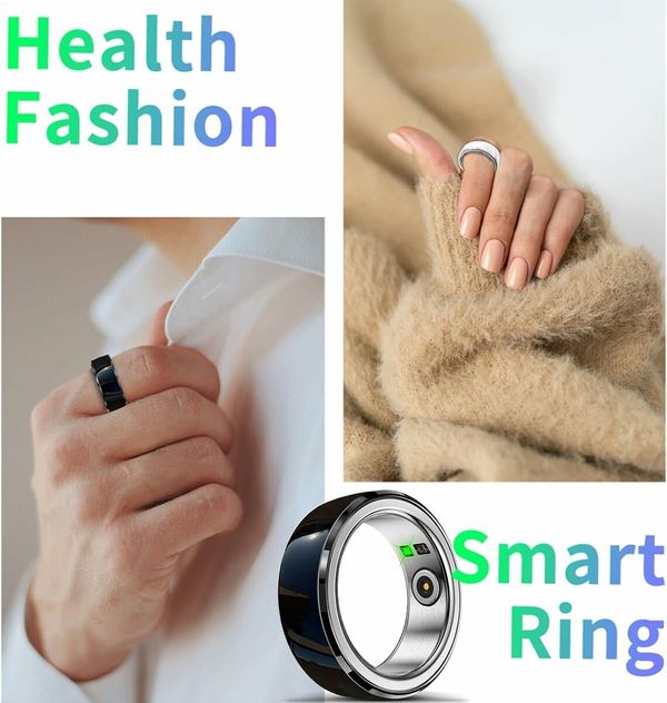 Smart Ring Fitness Tracker with Charging Case,Wearable Smart Tracker Rate Monitor Sleep Recorder for Men Women(10#-White)