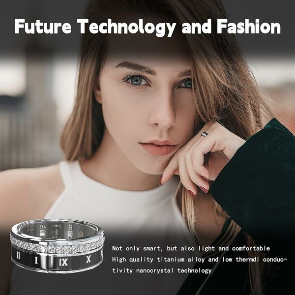 Smart Ring Fitness Tracker Rate Monitor Sleep Recorder Activity Reminder with Charging Case,IP68 Waterproof(10#)