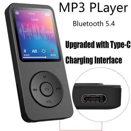 16GB Bluetooth MP3 MP4 Player with FM Radio, Portable Music and Entertainment for Kids and Sports