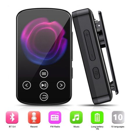 16GB MP3 Player with Bluetooth, Portable Full Touchscreen Music Player with Speakert, MP4 Player with FM Radio,Voice Recording