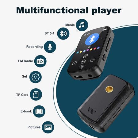 16GB MP3 Player with Bluetooth, Portable Full Touchscreen Music Player with Speakert, MP4 Player with FM Radio,Voice Recording