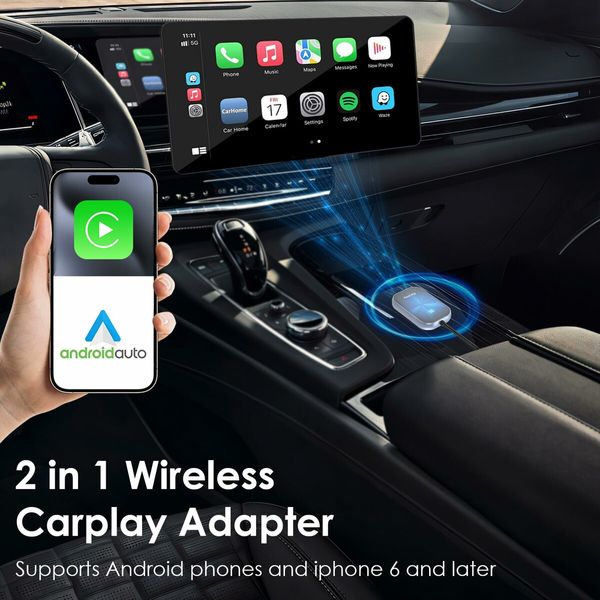 Wireless Carplay Adapter,Converts Wired to Wireless Carplay Dongle Compatible with iPhone and Android,Plug and Play Carplay Fit for Cars from 2017