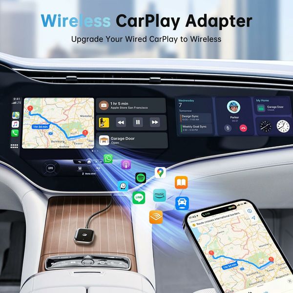 Wireless CarPlay Adapter,Easy to Upgrade Wired CarPlay to Wireless,Instant Connectivity,Super Mini Car Play Dongle for iPhone Fit for Cars with Built In CarPlay (Black)