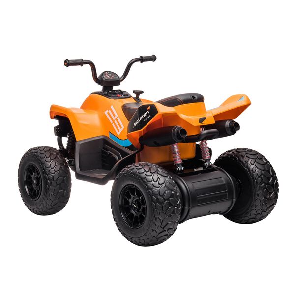 McLaren Ride On Car Licensed 12V Electric ATV Quad Bike 4 Wheeler Toy Motorised Vehicle with Twin Motor LED USB Rechargeable Battery MP3