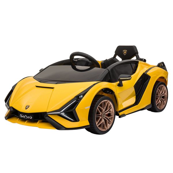 Electric Ride On Car Lamborghini Sian Licensed 12V Battery Power Motorised Toy Vehicle Roadster with Parental Remote Control Suspension LED Music Horn