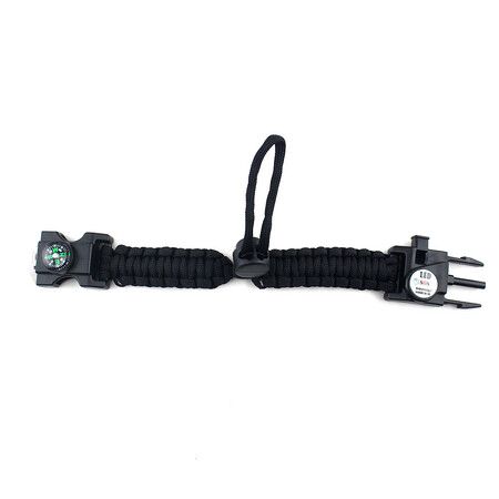 2p Paracord Survival Bracelet Survival Kit Practical Fire Starter Waterproof SOS Light Compass Whistle Adjustable Outdoor Ultimate Tactical Gift for Teens