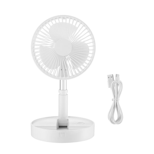 Portable Foldable Desk Fan Pedestal Floor Stand Table Air Cooler USB Power Bank 3600mAh Rechargeable Battery 4 Speeds for Summer Cooling Camping