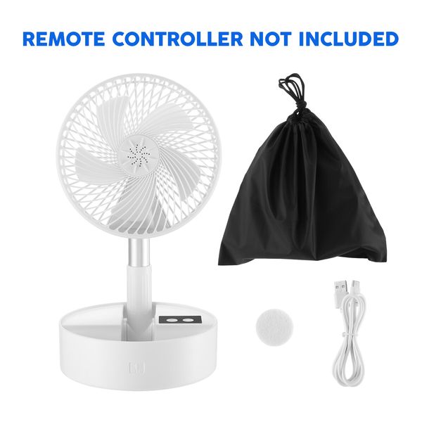 Foldable Oscillating Fan USB Desk Table Floor Stand Air Cooler Circulator 4000mAh Portable Power Bank Rechargeable Battery Pedestal Cooling Bedroom Camping