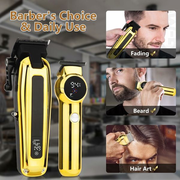 Electri Cordless Hair Clippers Beard Trimmers Set for Men with LED Display Hair Cutting Kit for Family