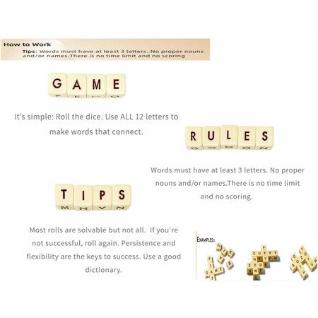 The Crossword Solitaire Game, 2024 New Dice Game with Twelve Dice Letters, Crossword Solitaire Dice Game, Wooden Letter Tiles for Camping Games