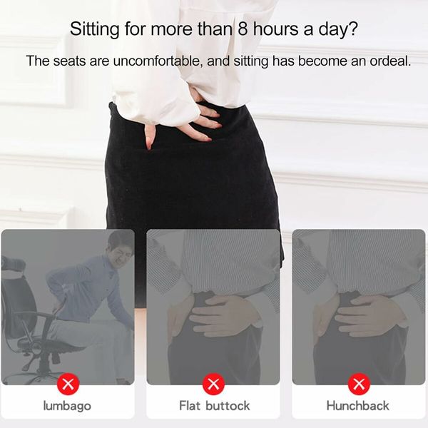 Memory Seat Cushion for Office Chair,Pressure Relief Sciatica,Ergonomic Non-Slip Coccyx Pad Comfortable for Long Sitting, Office Chair (Grey)