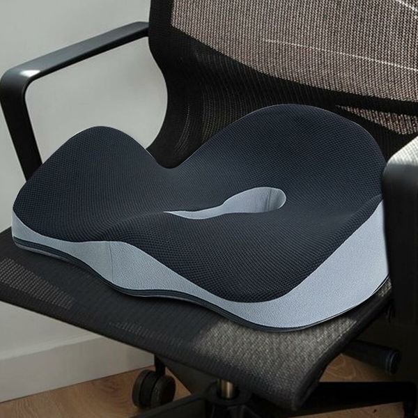 Seat Cushion for Back Relief, Tailbone, Hip, Hamstring, Memory Foam Comfort Ischial Tuberosity Pillow for Home, Office (Black)