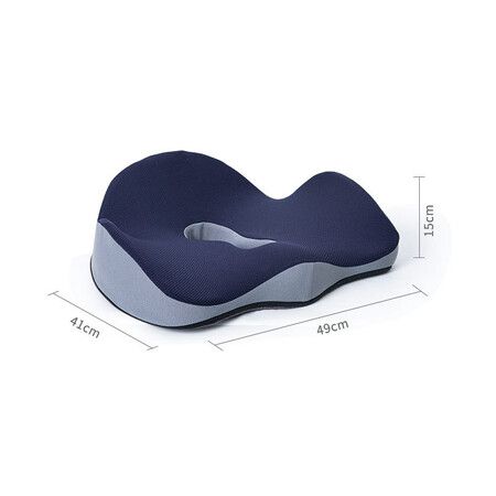 Seat Cushion for Back Relief, Tailbone, Hip, Hamstring, Memory Foam Comfort Ischial Tuberosity Pillow for Home, Office (Navy)