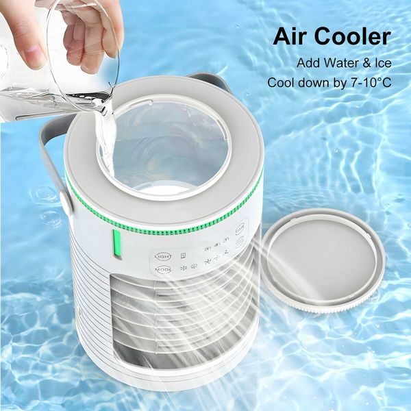 Portable Air Conditioners Fan with 3 Speeds 7 Colors,Small Mini Ac Unit for Bedroom  Air Cooleror Office Outdoor Camping