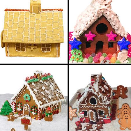 Gingerbread House Cookie Cutter Set, 3D House Cookie Cutters, Gingerbread House Kit for Holiday, Winter, Christmas and Gingerbread House Kit for Kids