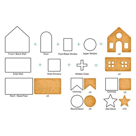 Gingerbread House Cookie Cutter Set, 3D House Cookie Cutters, Gingerbread House Kit for Holiday, Winter, Christmas and Gingerbread House Kit for Kids