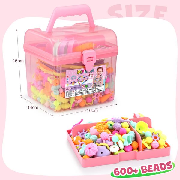 Snap Pop Beads Play Toys Set DIY Jewelry Making Kit Art Craft Supplies Children Girls Necklace Bracelet Ring Hairband Christmas Birthday Gifts